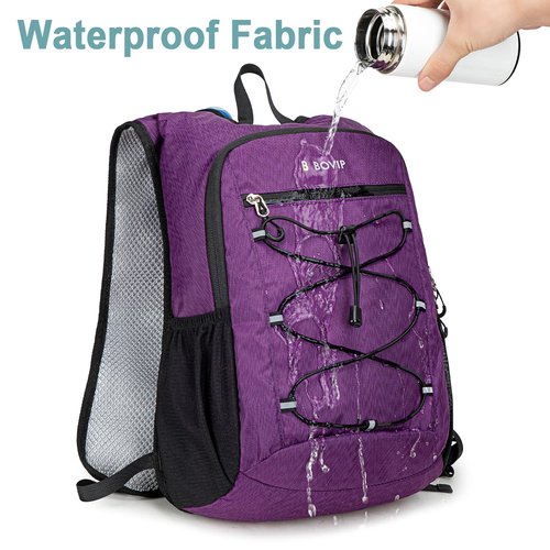 BOVIP Lightweight Hydration Back,15L Multipurpose Hiking Backpack with 1.5L Water Bladder ,Hydro Water Daypack for Cycling Hiking Rave for Men Women