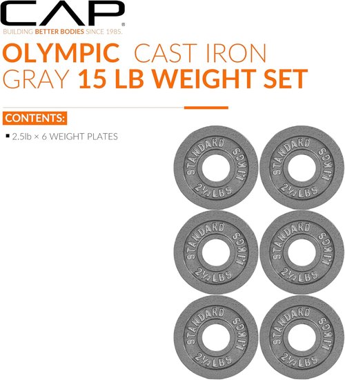 CAP Barbell Olympic Weight Plate - 2-Inch Design | Multiple Sizes Available