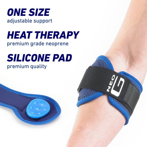 Neo-G Tennis/Golf Elbow Strap - Support For Epicondylitis, Tennis/Golfers Elbow, Sprains & Repetitive Strain, Forearm Pain – Class 1 Medical Device - One Size - Blue