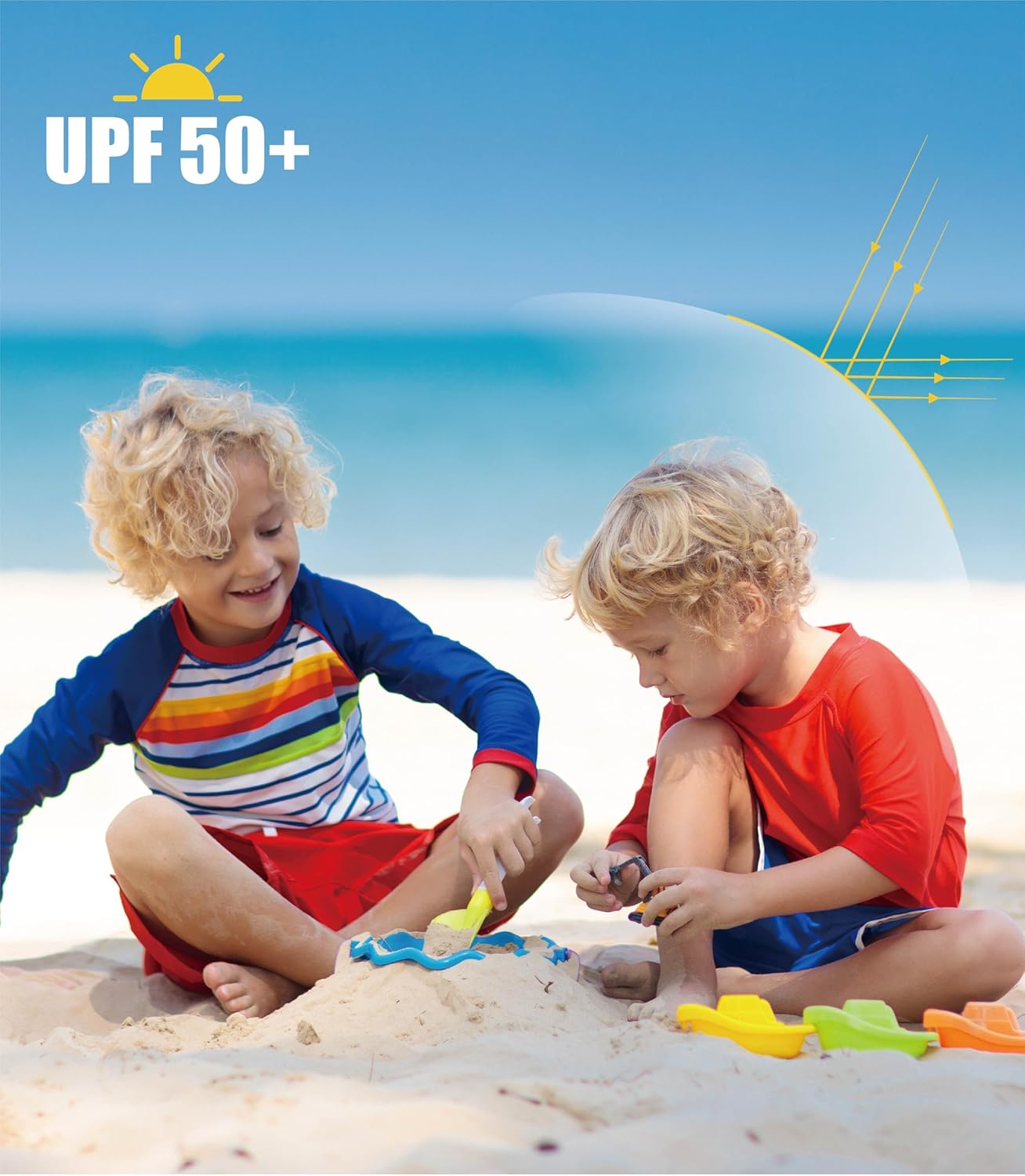 Skiennix Youth Boys Rash Guard Swim Shirt - UPF 50 Sun Protection | Short Sleeve T-Shirt for Ages 5-14