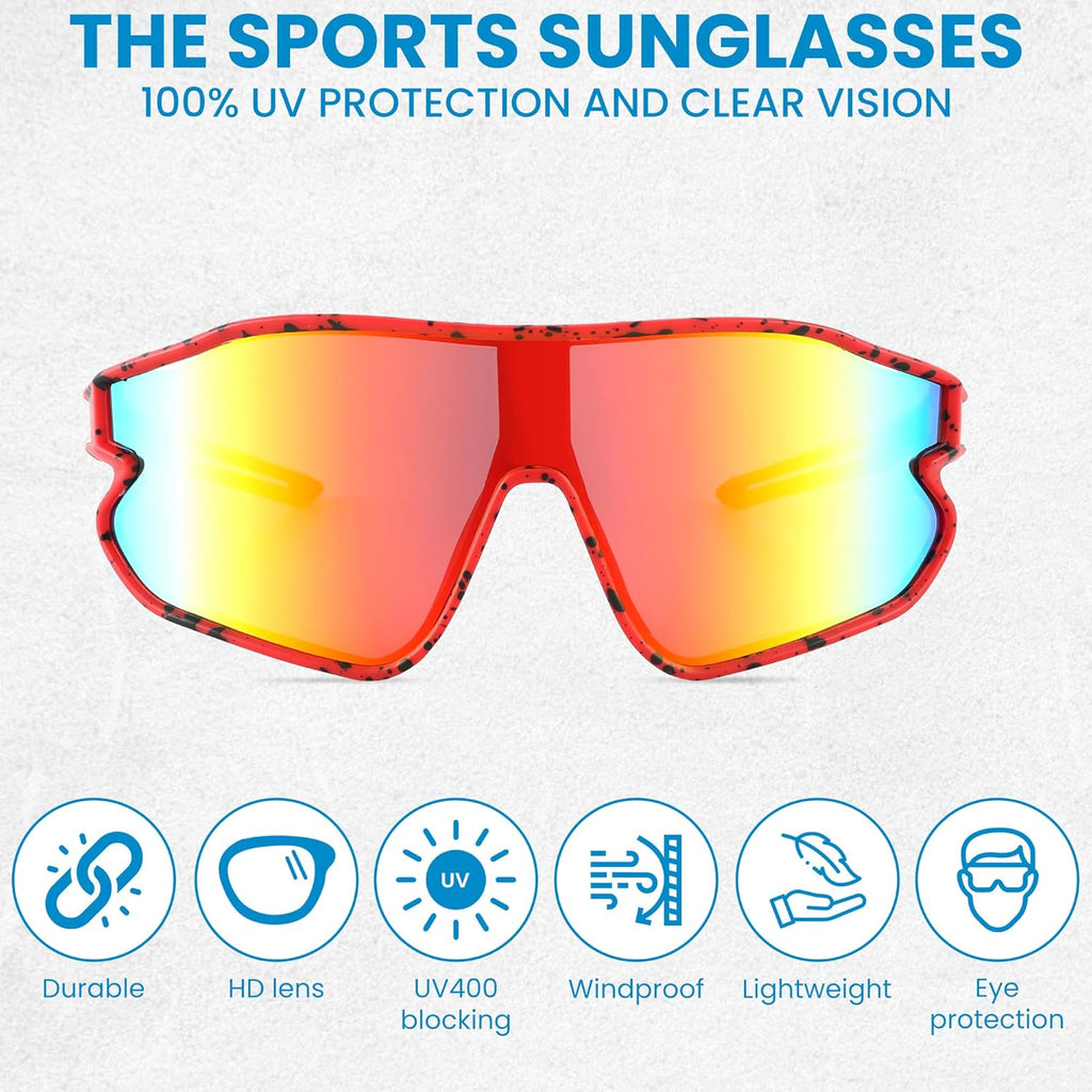 Skiennix Kids Sports Sunglasses - UV400 Protection | Stylish Frames for Boys & Girls