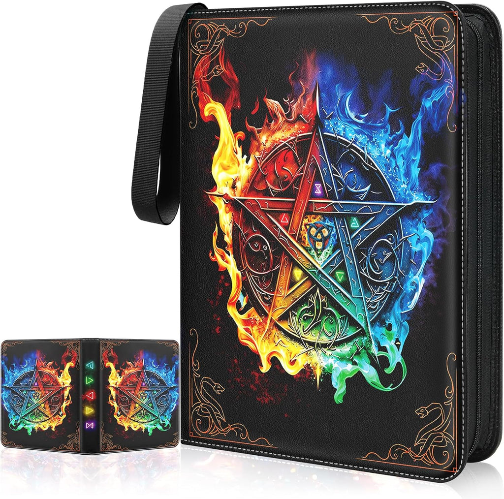 Skiennix Card Binder - 9 Pocket Collectible Trading Card Storage with 50 Removable Sleeves | Large Colorful Design for MTG & Sports Cards