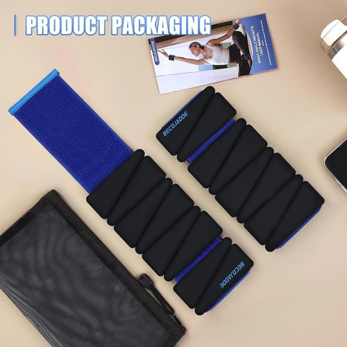 BECOJADDE Ankle Weights - Adjustable 1 lb/2 lb Set for Women & Men | Perfect for Walking, Yoga, Gym