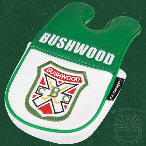 Craftsman Golf Bushwood Golf Shield Logo White and Green Mallet Center Shaft Putter Headcover for L.A.B. Golf DF3 Putters