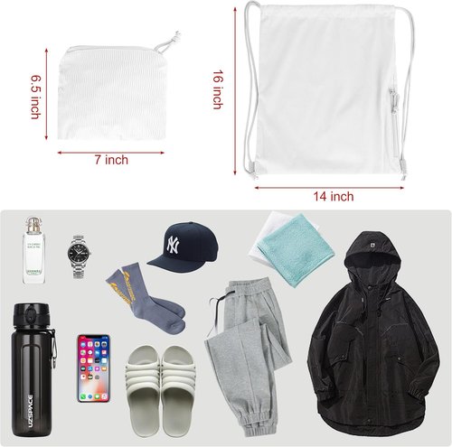 Lily Queen Drawstring Backpack - Foldable Water-Resistant Gym Bag for Men & Women | White