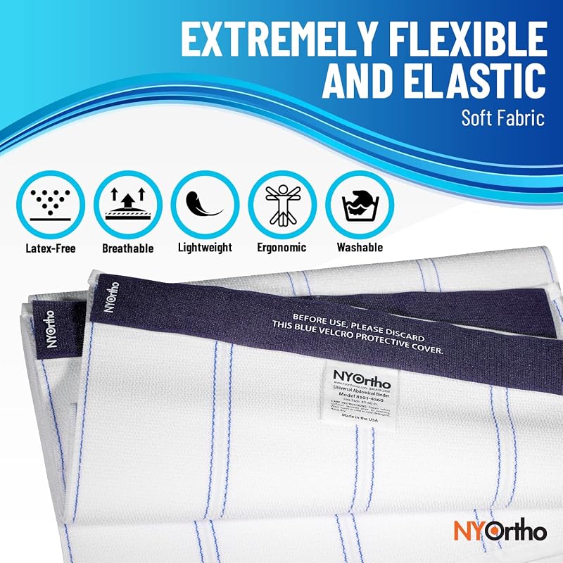 Bariatric Abdominal Binder 12-Inch Wide, 4 Panel 90-105 Inch - Latex-Free Post-Surgery Belly Wrap