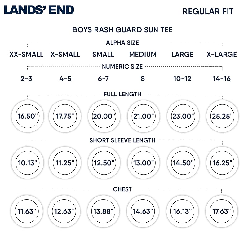 Lands' End Boys' Sun-Protection Rash Guard Tee UPF 50+ Shocking Orange Medium