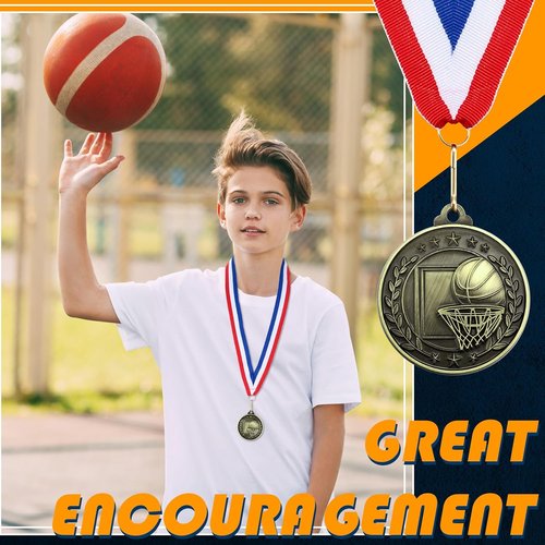 Misdary 12 Pack Medals - Kids Sports Awards with Neck Ribbons | Perfect for Competitions & Celebrations