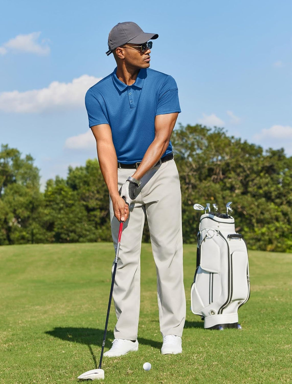 PINSPARK Golf Polo Shirt - Quick Dry Performance Casual Short Sleeve | Moisture-Wicking Athletic Wear