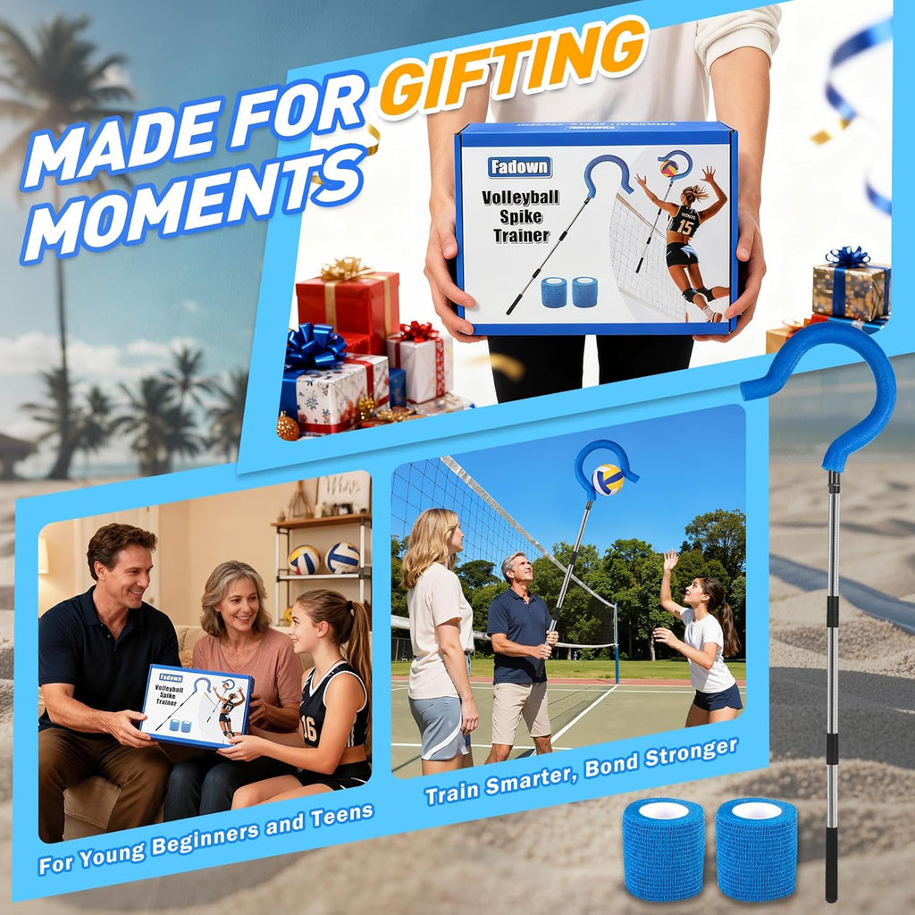 Skiennix Adjustable Volleyball Spike Trainer - Portable Lightweight Hitting Trainer for Serving & Spiking (No Ball)