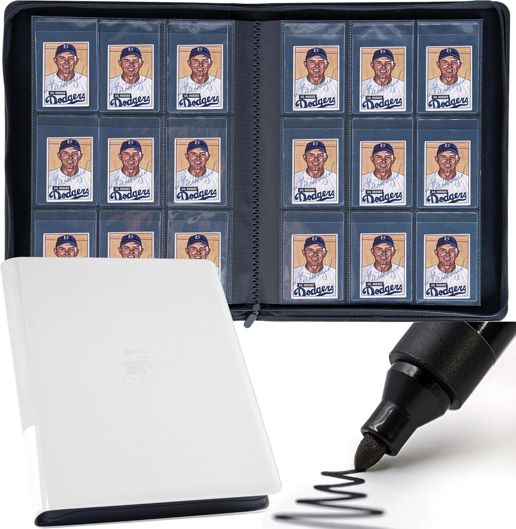 Premium Semi Rigid Card Holder Binder by Semi Rigid | Holds 360 Trading & Sports Cards - Classic White