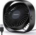 EasyAcc USB Small Desk Fan - 360° Rotatable Head & Powerful 3-Speed Portable Fan for Home & Travel