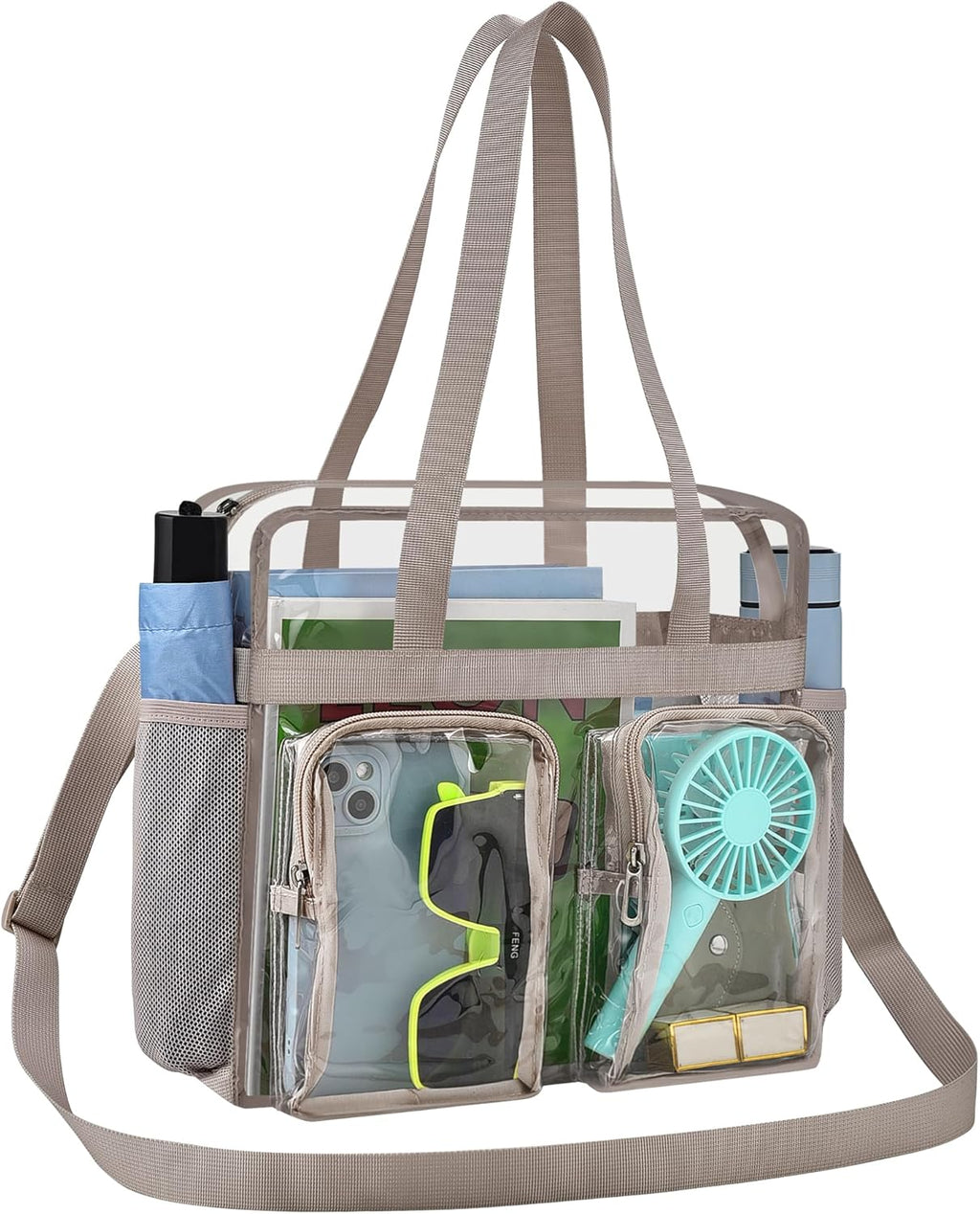 XCU Clear Stadium Bag - Large 12x6x12 Transparent Tote with Adjustable Straps for Events | Concerts & Sports