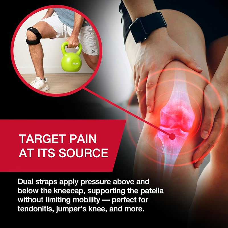 Mueller Adjustable Max Knee Strap for Patellar Tendonitis & Runner's Knee - One Size