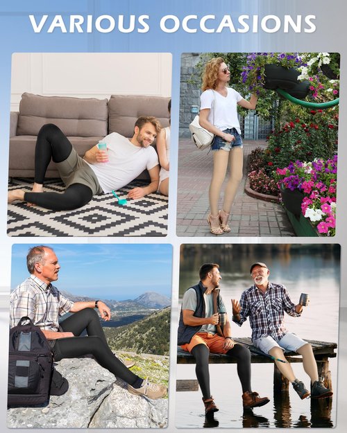 Ailaka Medical Compression Stockings for Women Men, Thigh High Footless 20-30mmHg Graduated Compression Socks with Silicone Band for Varicose Veins, Edema, Post-Surgery