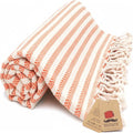 Bazaar Anatolia Turkish Beach Towel - 100% Cotton, Quick-Dry & Sand-Free | Oversized 71x39 Inches - Arpa Orange
