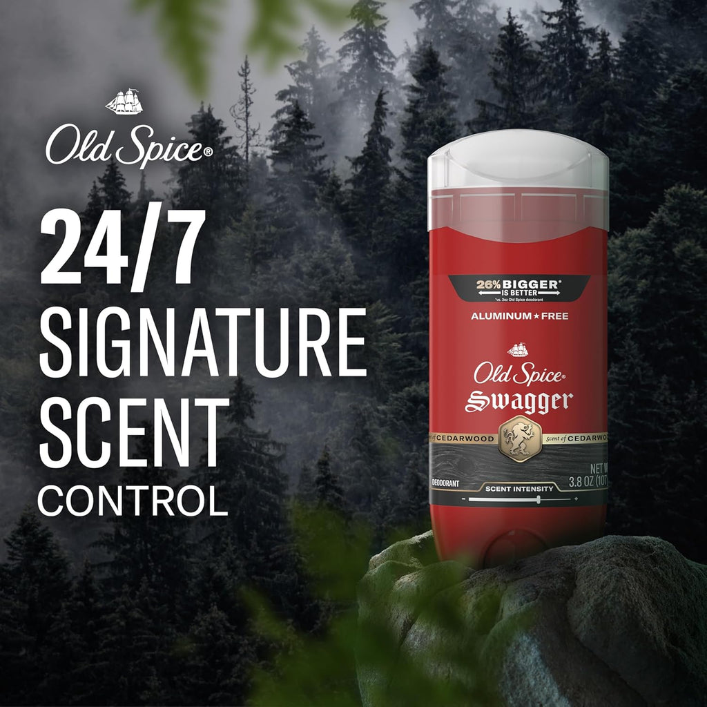 Old Spice Aluminum-Free Deodorant - 24/7 Odor Protection & Lasting Freshness | Swagger Lime & Cedarwood, 3.8 oz (Pack of 3)