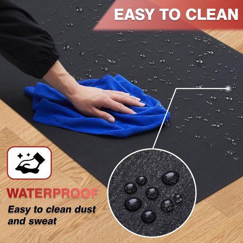 Eco-Friendly Treadmill Mat by [Brand Name] - Durable 100% Recycled Rubber for Hardwood Floors | Non-Slip Home Gym Flooring