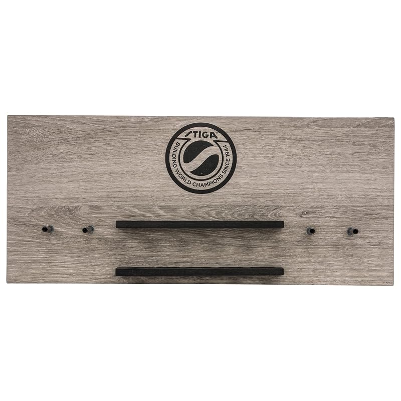 STIGA Ping Pong Wall Rack Storage – Holds 6 Paddles & 10 Balls, Brown