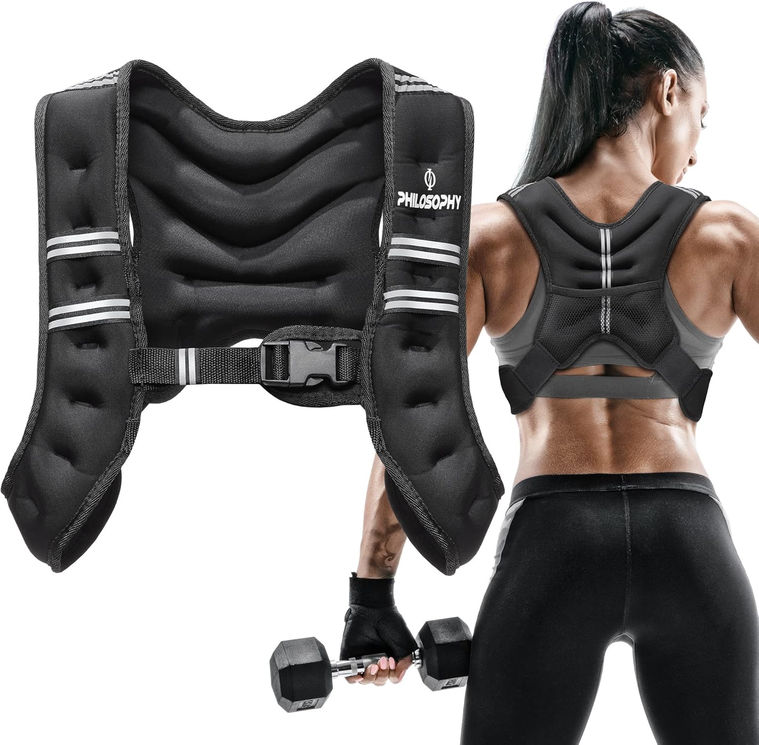 Philosophy Gym Weighted Workout Vest - Enhance Strength Training & Fitness | Adjustable Size