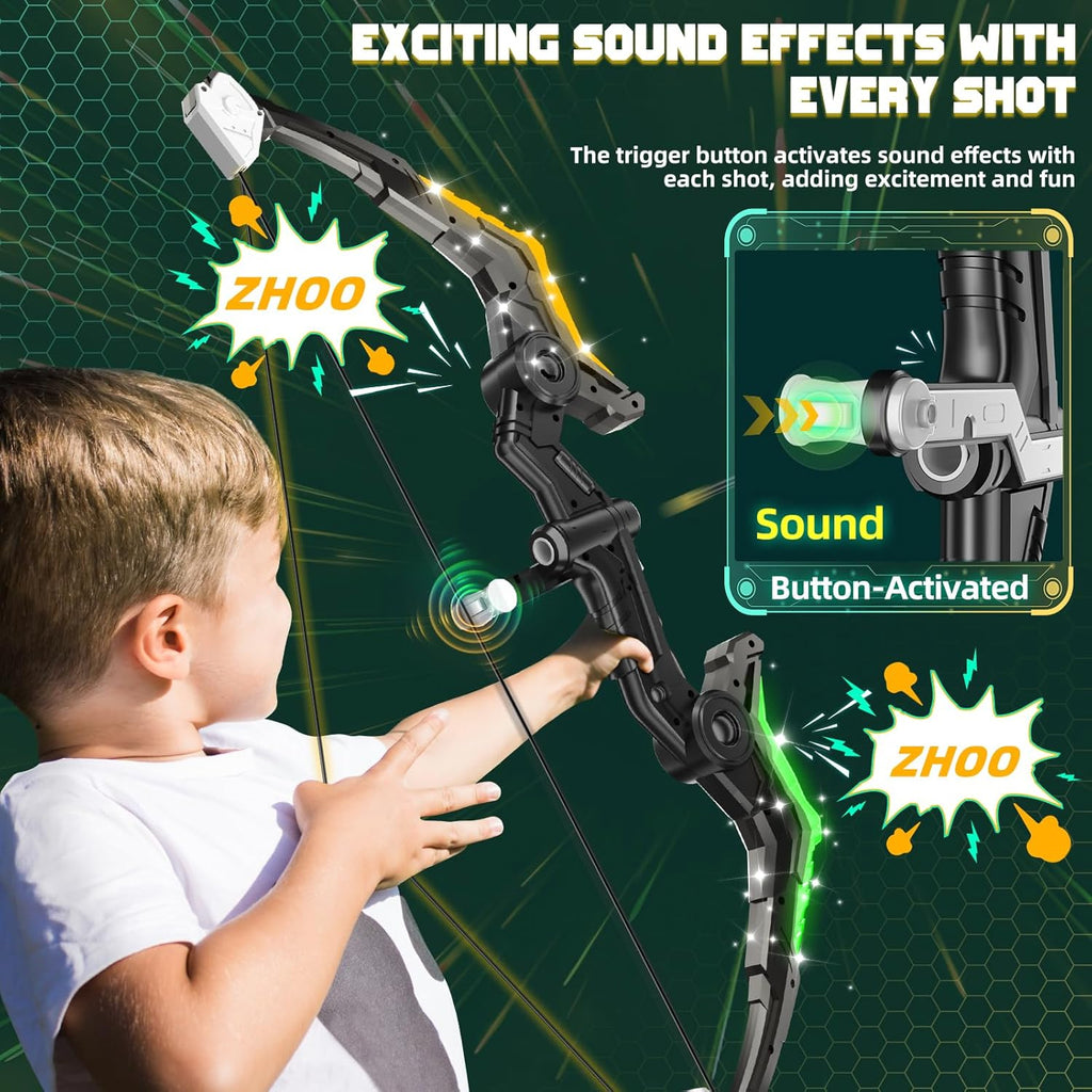 Skiennix Kids Bow and Arrow Set - Light-Up Archery Toys for Ages 3-12 | Indoor & Outdoor Fun