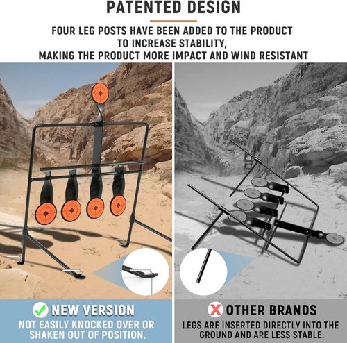 BB Shooting Target - Outdoor Resettable Design for .22 & .177 Caliber Pellet Guns | Heavy-Duty Steel