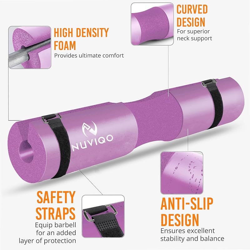 Nuviqo Barbell Pad for Squats & Hip Thrusts - Purple Variation