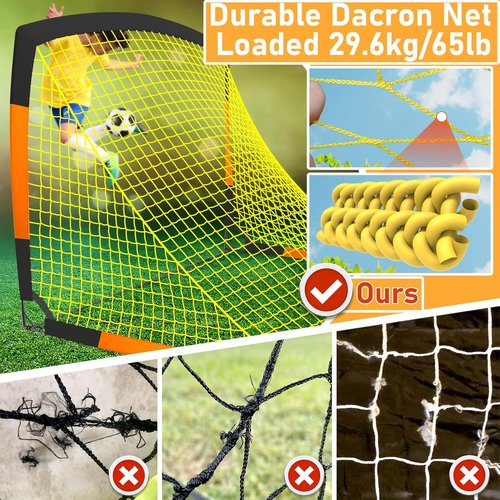 Happy Jump Soccer Goal - Adjustable Sizes 7'x5' to 3'x2.2' | Perfect Soccer Net for Kids' Backyard Fun