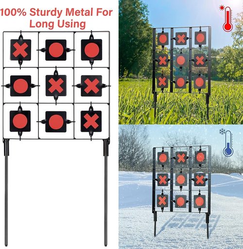GearOZ Spinning Airsoft Target - 18"x9" Pellet Gun & Air Rifle Resetting Target Stand | Outdoor Fun