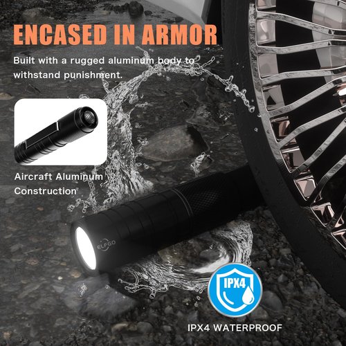 ELFGO Rechargeable Pen Light, Zoomable Led Penlight Inspector Light Pocket Flashlight with Clip Small Mini Handheld Slim Flashlight 360 Lumens LED for Nurse Medical Repair Engineer Doctor
