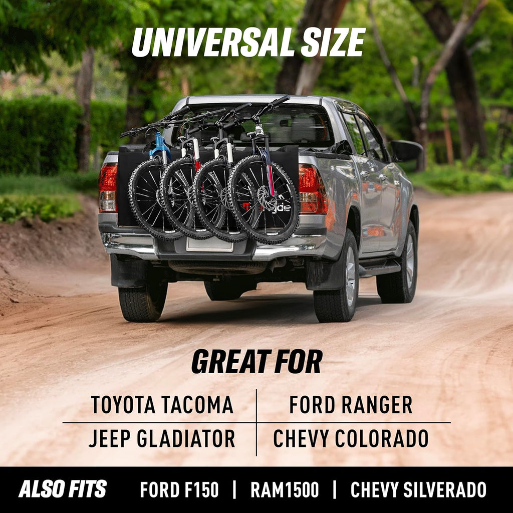 Truck Bike Tailgate Pad - 5-Bike Bed Rack Holder with Reversed Straps & Premium Metal Buckles