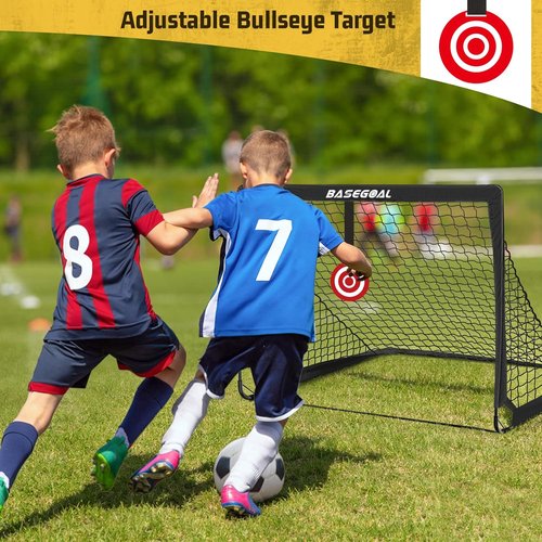 BaseGoal Soccer Goals - Portable 4x3ft Pop-Up Soccer Nets for Kids | Set of 2 with Accessories