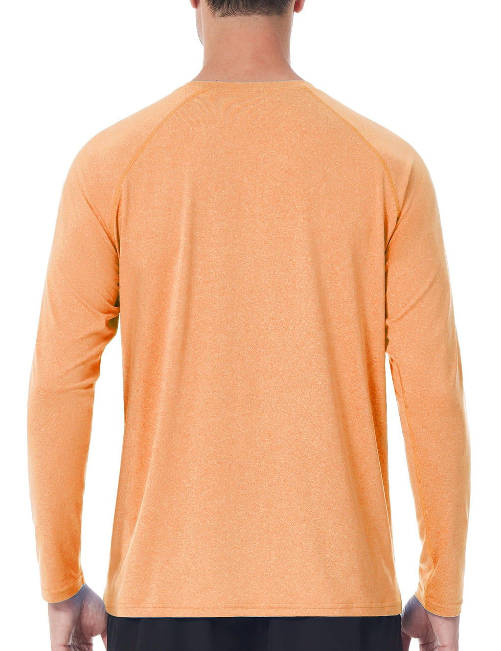 Roadbox UPF 50+ Sun Shirts for Men, UV Protection Long Sleeve Swim Shirt, Quick Dry Rash Guard for Fishing Hiking Running Orange