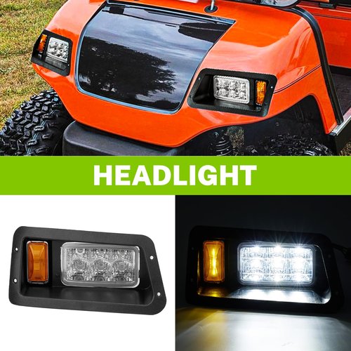 Blogole LED Headlights and Tail Lights Kit Compatible Yamaha G14, G16, G19, G22 Golf Cart Models