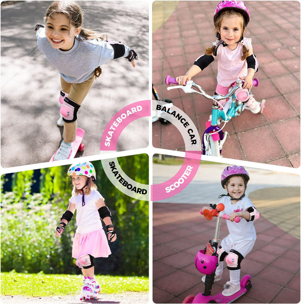 BOSONER Kids Protective Gear Set - Knee Pads, Elbow Pads & Wrist Guards for Ages 3-15 | Ideal for Roller Skating, Cycling & BMX