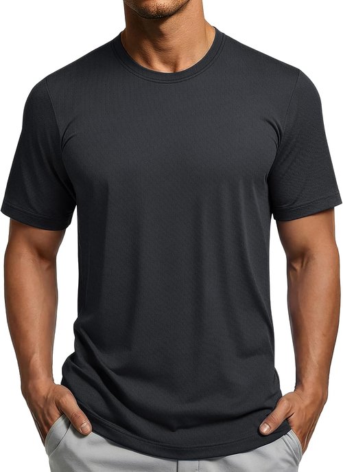 MAGCOMSEN Men's Dry Fit Athletic Shirt - Lightweight Mesh Workout Tee for Running | Short Sleeve