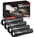 HinsGEAR 1 Mode Flashlights 10 Pack, Bright Zoomable LED Tactical Flashlight High Lumens, Water Resistant Portable Pocket Flash Light for Emergency, Camping Essentials, Gift - SL2000