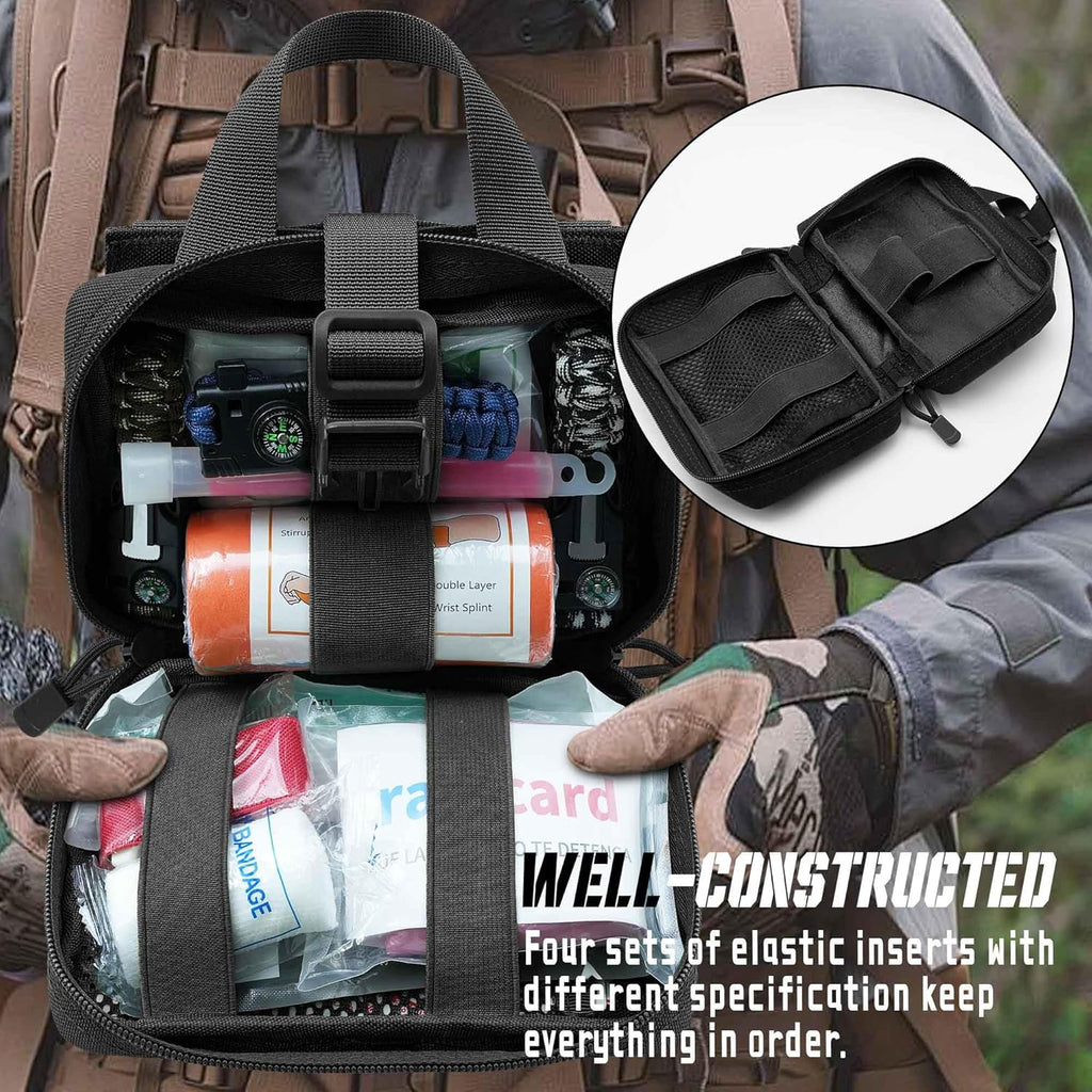 Skiennix Tactical Molle Rip Away IFAK Pouch - Compact Medical Utility Belt Pouch for EMTs