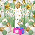 Boho Birthday Decorations | Sage Green Balloon Garland Kit with Electric Pump for Women