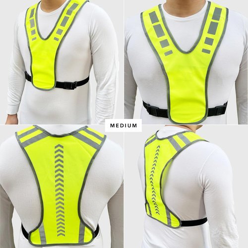 MaximalPower Reflective Vest - Adjustable Safety Gear for Night Walking | Ideal for Men, Women, Kids