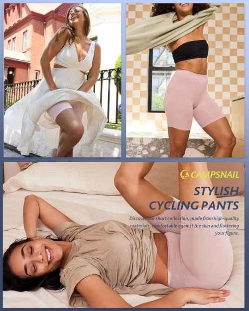 CAMPSNAIL High Waisted Biker Shorts for Women - Tummy Control Spandex Booty Shorts | 3"/5"/8" Sizes