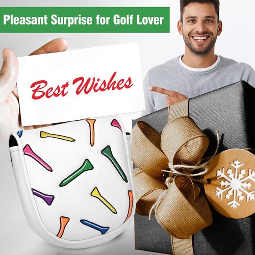 Golf Putter Cover DF3 Mallet Putter Headcover Colorful Tee Golf Club Cover for DF3 Putter with Magnetic Closure fit DF3 Putter