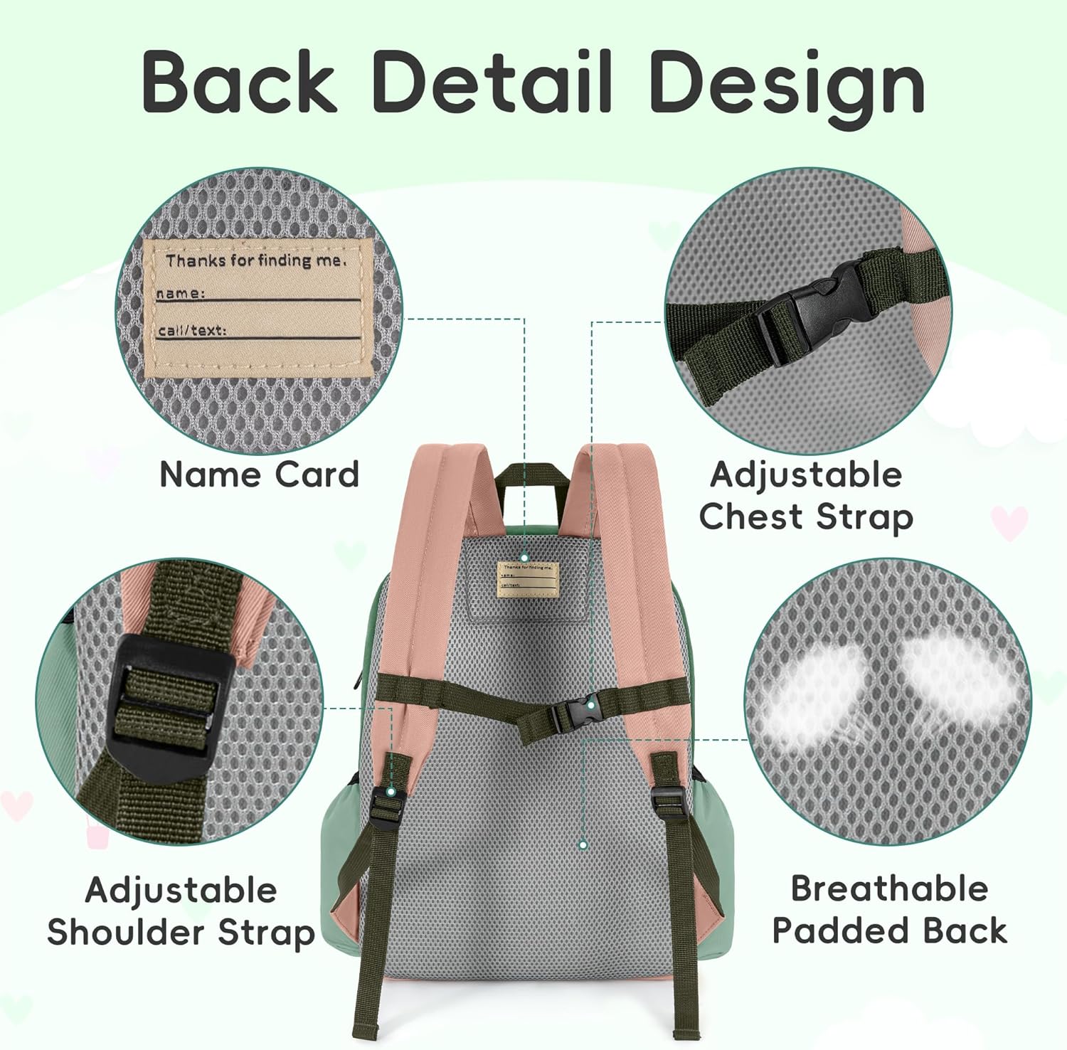 Skiennix Kids Backpack - Stylish Bookbag for Boys & Girls Ages 6-8 | Green & Grey Design