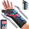 FEATOL Carpal Tunnel Wrist Brace - Night Support Thumb Spica Splint for De Quervains | Small/Medium, Black/Blue