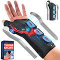 FEATOL Carpal Tunnel Wrist Brace Night Support, Thumb Spica Splint Left Hand for De Quervains Tenosynovitis, Tendonitis, Thumb Brace for Women Men, Black Blue, Large/XLarge