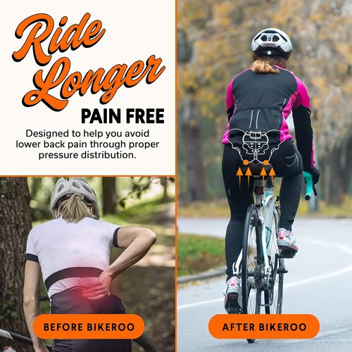 Bikeroo Comfort Saddle - Universal Fit for Indoor & Outdoor Bicycles | Center Cutaway for Pressure Relief & Memory Foam
