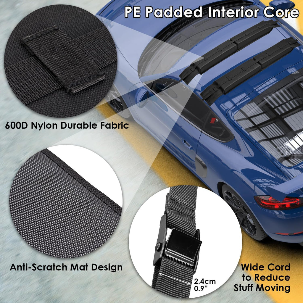 Skiennix Soft Roof Rack Pads - Universal Car Roof Rack System for Kayaks, Surfboards & Canoes