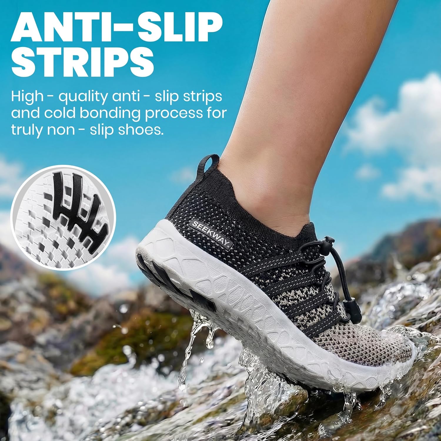 SEEKWAY Kids' Hiking Water Shoes - Quick-Dry Aqua Footwear for Surf, Swim, Beach, Pool | Non-Slip, Comfortable Fit