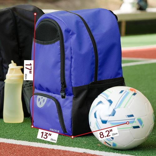 Mkour Soccer Bag - Versatile Football, Basketball & Volleyball Backpack with Ball Compartment
