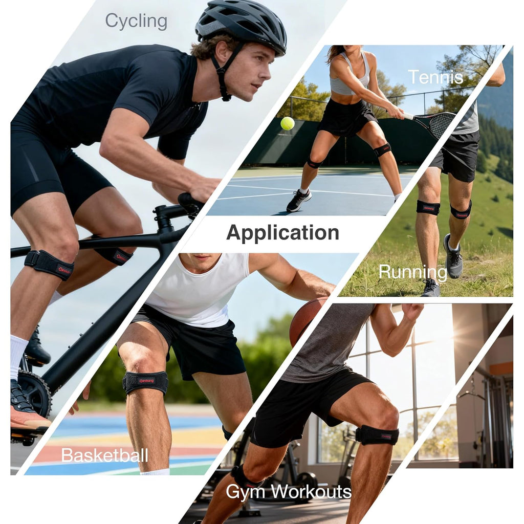 PRO Patella Tendon Knee Strap - 2 Pack Quick-Buckle Support Brace for Pain Relief in Sports & Activities